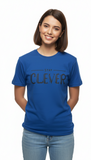 "STAY CLEVER" Minimalist Graphic Tee β Royal Blue (100% Bio-Washed Cotton)