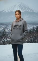 Loony Looms Unisex M.I.L.F I Love Fuji Streetwear Hoodie – Grey (350 GSM Heavy Fleece)