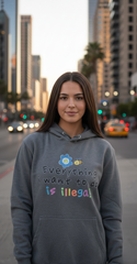 Loony Looms "Everything I Want To Do Is Illegal" Premium Streetwear Hoodie for Women's β Slate Grey (350 GSM)