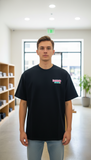 Loony Looms Black Unisex Graphic Printed Oversized T-shirt.