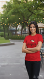 Loony Looms Red Premium Cotton T-Shirt for Women– Soft, Breathable, Classic Fit