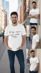 Loony Looms "Spread Smiles" Positive Quote T-Shirt – Arctic White (100% Bio-Washed Cotton)