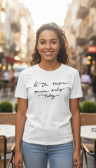 Loony Looms "Spread Smiles" Positive Quote T-Shirt – Arctic White (100% Bio-Washed Cotton)