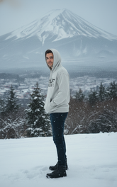 Loony Looms Unisex M.I.L.F I Love Fuji Streetwear Hoodie – Grey (350 GSM Heavy Fleece)