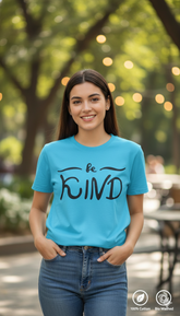 Loony Looms Classic Blue Short Sleeve Round Neck T-Shirt with typography printed T-Shirt.