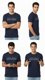 Loony Looms "Hello There Handsome" Typography T-Shirt β Navy Blue (100% Bio-Washed Cotton)