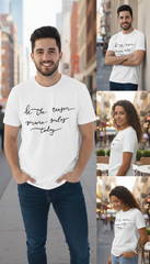 Loony Looms "Spread Smiles" Positive Quote T-Shirt – Arctic White (100% Bio-Washed Cotton)