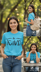 Loony Looms Classic Blue Short Sleeve Round Neck T-Shirt with typography printed T-Shirt.