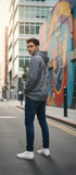 Loony Looms "Eternal Fuji & Crane" Japanese Aesthetic Hoodie β Slate Grey Premium quality hoodies