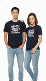 Loony Looms "Never Stop Dreaming" Bold Typography Tee β Black (100% Bio-Washed Cotton)