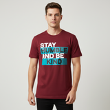 Loony Looms The Positive Vibe: Graphic Typography Maroon T-Shirt