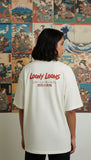 Loony Looms Unisex's Off White Graphic Printed Oversized T-shirt