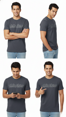 Loony Looms "Hello There Handsome" Typography T-Shirt – Anthracite Grey (100% Bio-Washed Cotton)