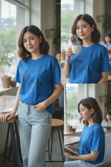 Loony Looms "Shhh... Baby Sleeping" Minimalist Graphic Tee  – Ocean Blue (100% Bio-Washed Cotton)