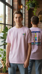 Loony Looms  Lavender  Unisex Graphic Printed Oversized T-shirt.