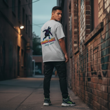 Loony Looms Ash Grey Unisex Graphic Printed Oversized T-shirt