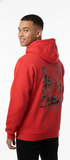 Loony Looms "Eternal Fuji & Crane" Japanese Aesthetic Hoodie – Fire Red   Premium quality hoodies