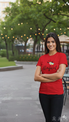 Loony Looms Red Premium Cotton T-Shirt for Women– Soft, Breathable, Classic Fit