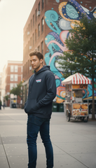 Loony Looms "Democracy Manifest" Judo Academy Streetwear Hoodie – Navy Blue(350 GSM)