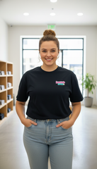 Loony Looms  Black Unisex Graphic Printed Oversized T-shirt.