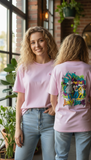 Loony Looms  Lavender  Unisex Graphic Printed Oversized T-shirt.