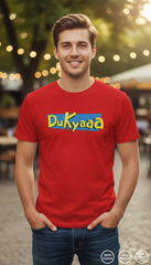 Loony Looms Red Blue Premium Cotton T-Shirt for Men – Soft, Breathable, Classic Fit