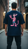 Loony Looms Navy Blue Unisex Graphic Printed Oversized T-shirt