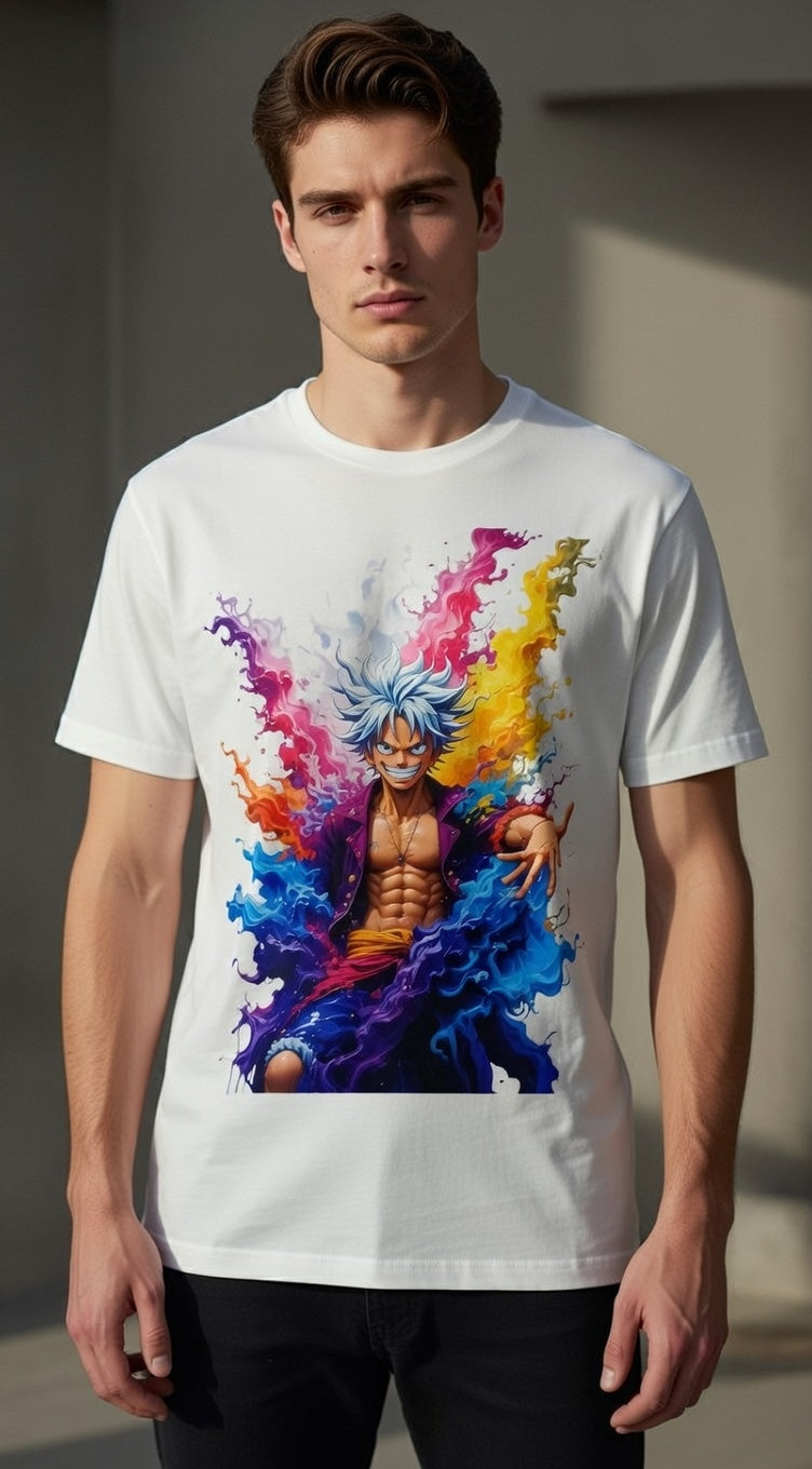 The Ultimate Warrior: Vibrant Anime Graphic T-Shirt